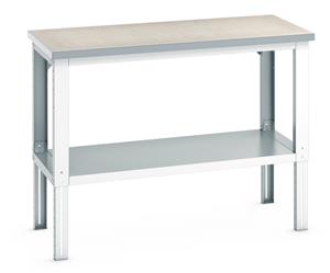 Bott Lino Workbench with Full Shelf - 1500Wx750Dx740-1140mmH Benches with Full Depth Shelf 41003508.16V 